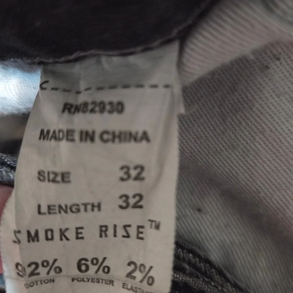 Smoke Rise Cargo Jeans Mens 32x32 Gray Moto Biker Slim Fit Denim Pants